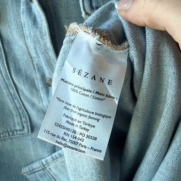 Sezane Sandrine Denim Shirt - Picture 4 of 5